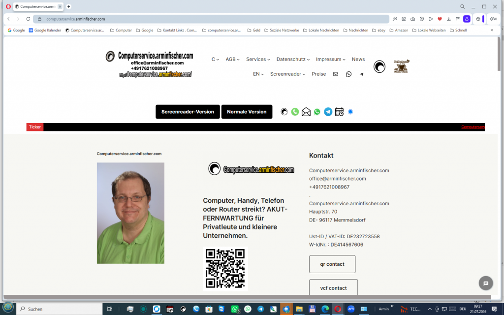 Computerservice.arminfischer.com Screenshot.